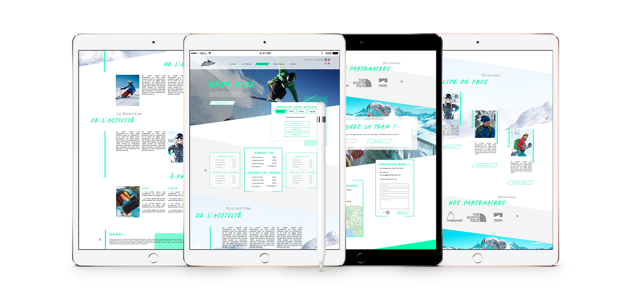 Visuel du template sur tablette