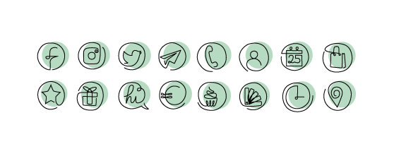 Série de pictogrammes pour le site web Moyya