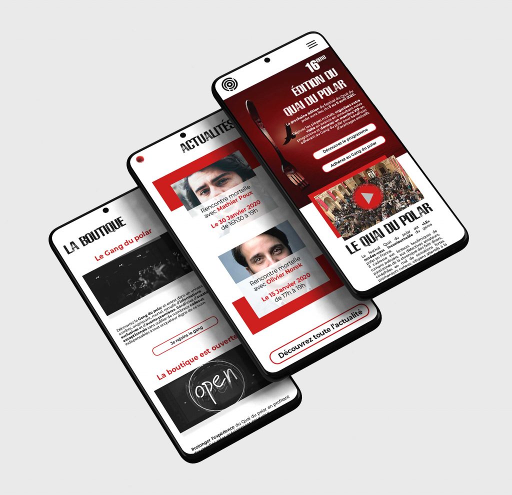 Visuel site internet sur smartphone